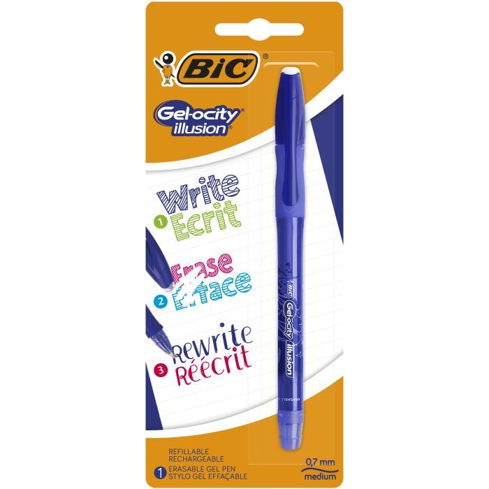 Ручка гелевая Bic пиши - стирай Gel-Ocity illusion, синяя Фото