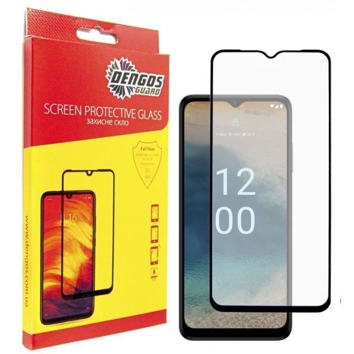 Стекло защитное Dengos Full Glue Nokia G22 (black) Фото