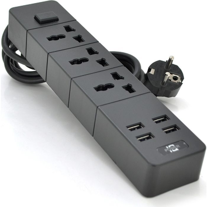 Сетевой фильтр питания Voltronic TВ-Т08, 3роз, 4*USB Black Фото
