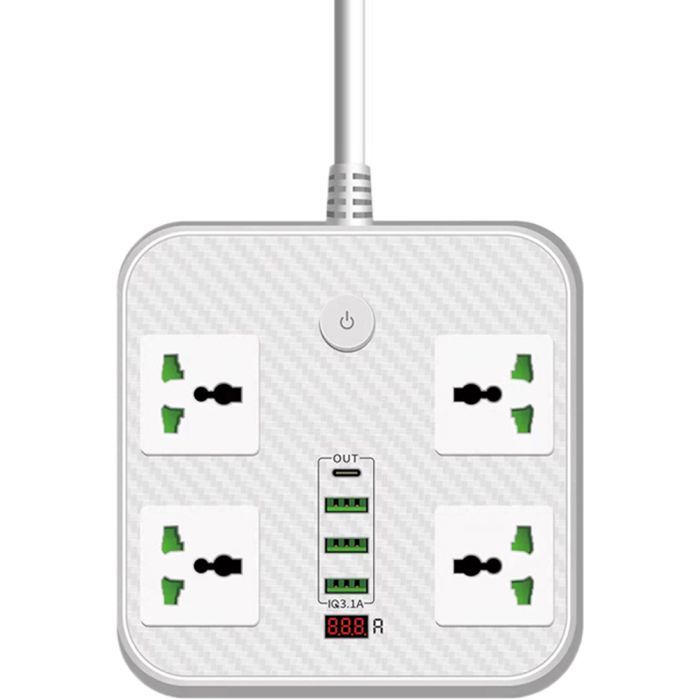 Сетевой фильтр питания Voltronic TВ-Т90, 4роз, 3*USB White Фото