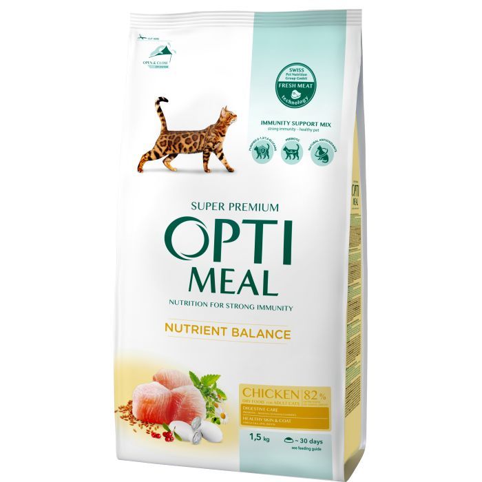 Сухой корм для кошек Optimeal курка 1.5 кг Фото