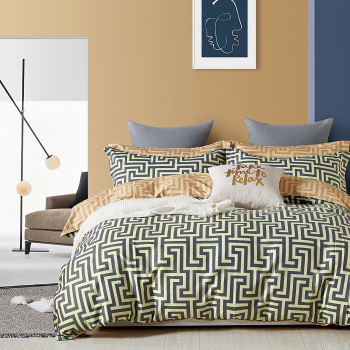 Постельное белье Home Line Меандр сатин твил евро Фото