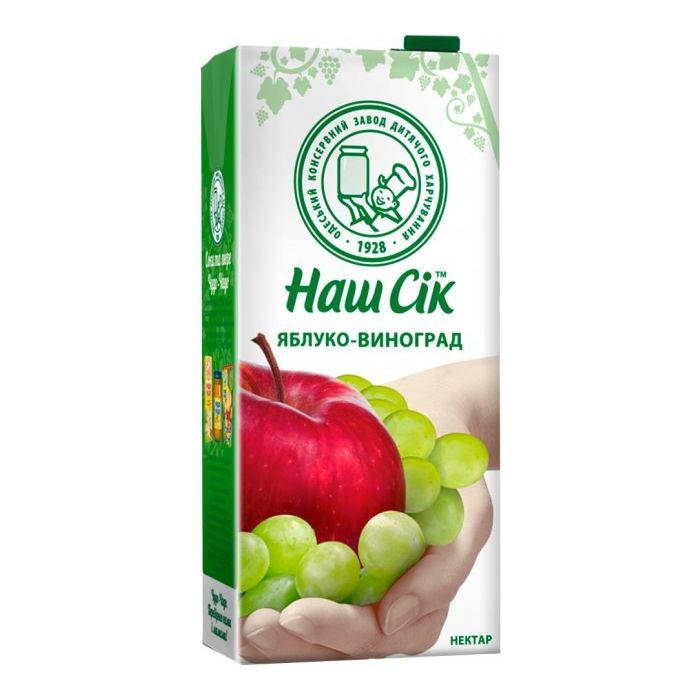 Сок Наш Сік Яблуко-Виноград 1.93 л Фото