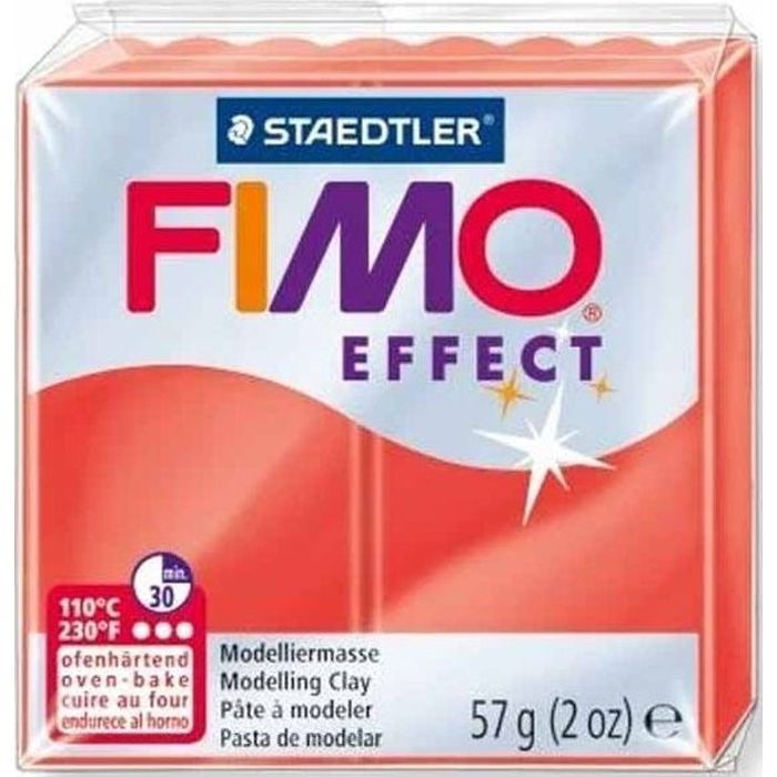 Пластика Fimo Effect, Красная полупрозрачная, 57 г Фото