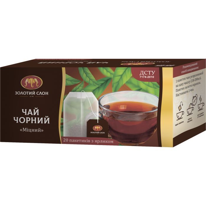 Чай Золотий Слон Крепкий 20х1.5 г Фото