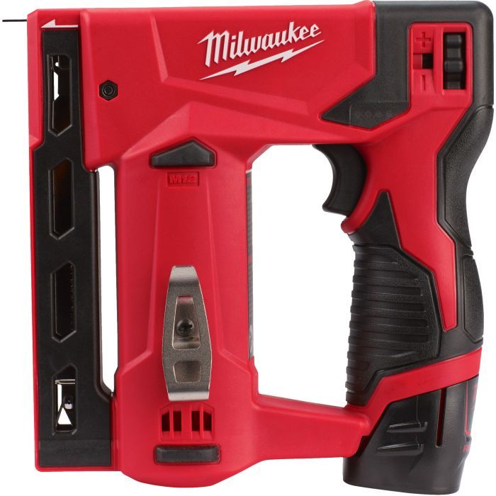 Степлер строительный Milwaukee M12 BST-202X 2x2Ah, HD кейс Фото