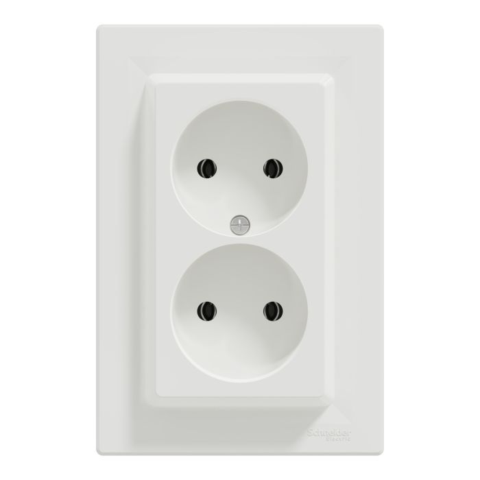 Розетка Schneider Electric ASFORA без заземления двойная белая Фото