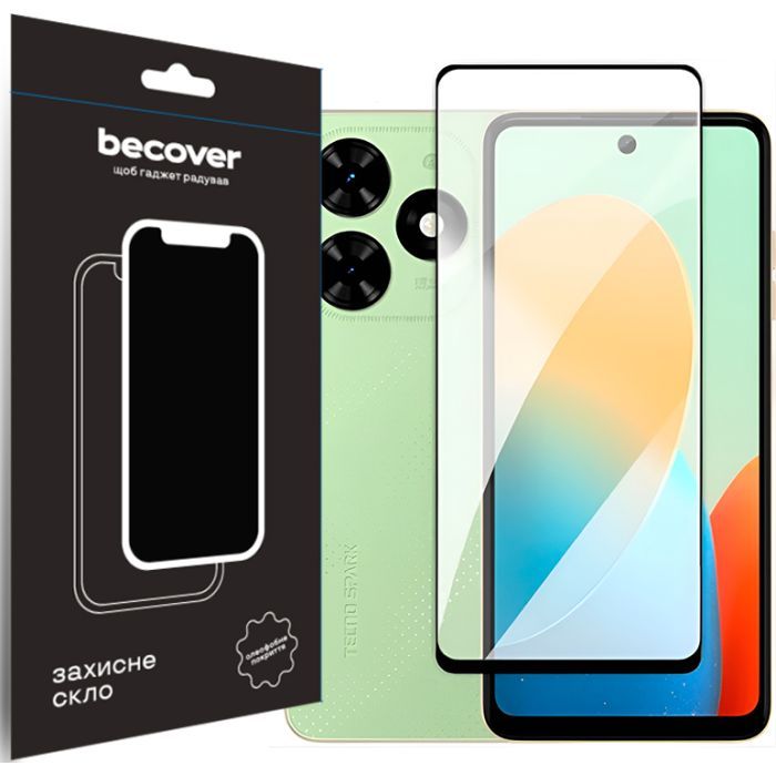 Стекло защитное BeCover Tecno Spark Go 2024 (BG6) Black Фото