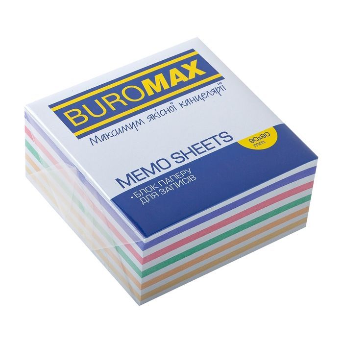 Бумага для заметок Buromax ЗЕБРА 90х90х40мм, не склеєний Фото