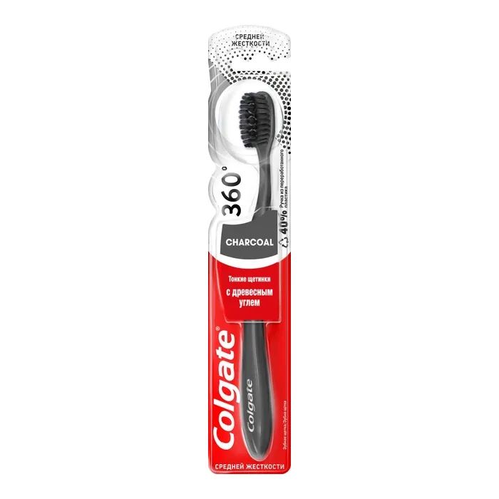 Зубная щетка Colgate 360 Древесный уголь Розовая Фото