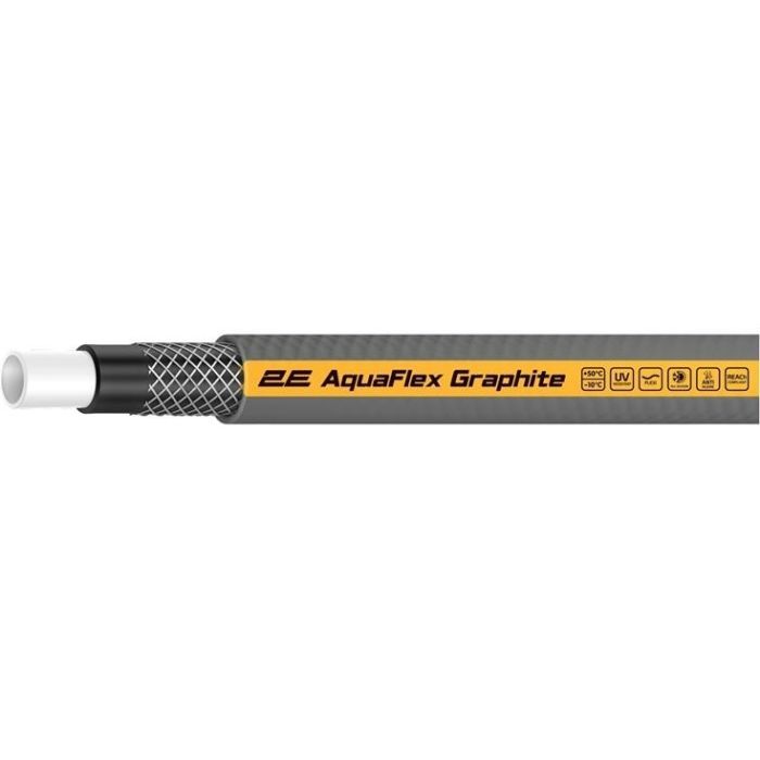 Поливочный шланг 2E AquaFlex Graphite 1/2", 50м, 4 шари, 20бар -10+50° Фото 1