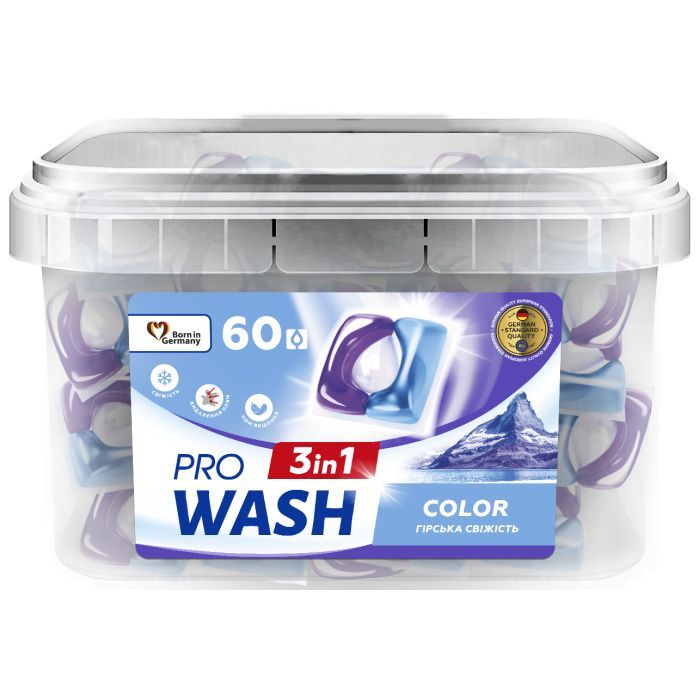 Капсулы для стирки Pro Wash Гірська свіжість 60 шт. Фото