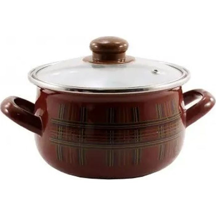 Кастрюля Interos емаль Шотландка 4,0л Фото