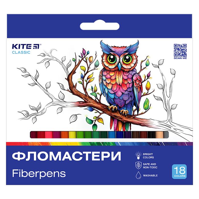 Фломастеры Kite Classic 18 цветов Фото