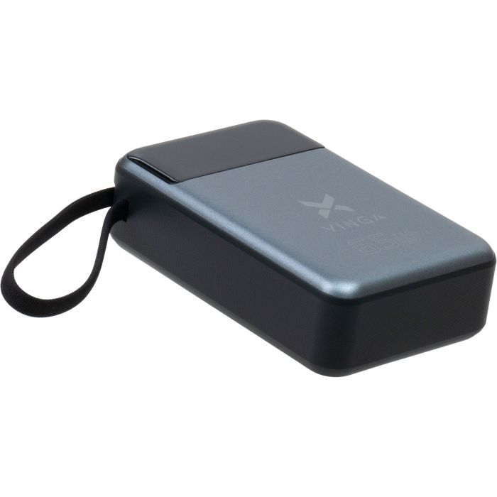 Батарея универсальная Vinga 20000 mAh 65W Display USB-C Cable Grey Фото 3