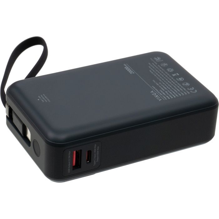 Батарея универсальная Vinga 20000 mAh 65W Display USB-C Cable Grey Фото 6