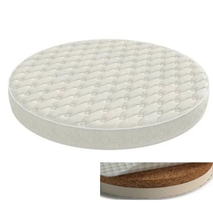 Матрас для детской кроватки Ingvart Smart Bed Round кокос+латекс, 72х72 см Фото
