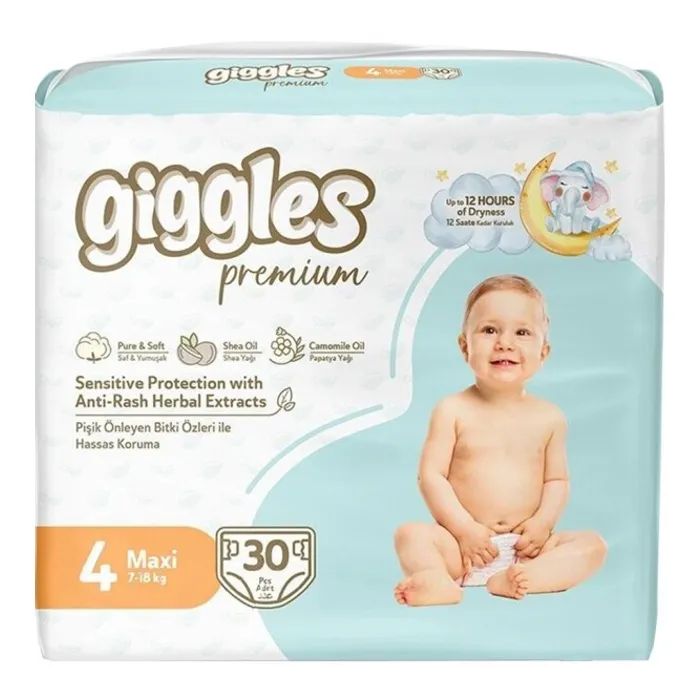 Подгузники Giggles Premium 4 Maxi 7-18 кг 30 шт Фото