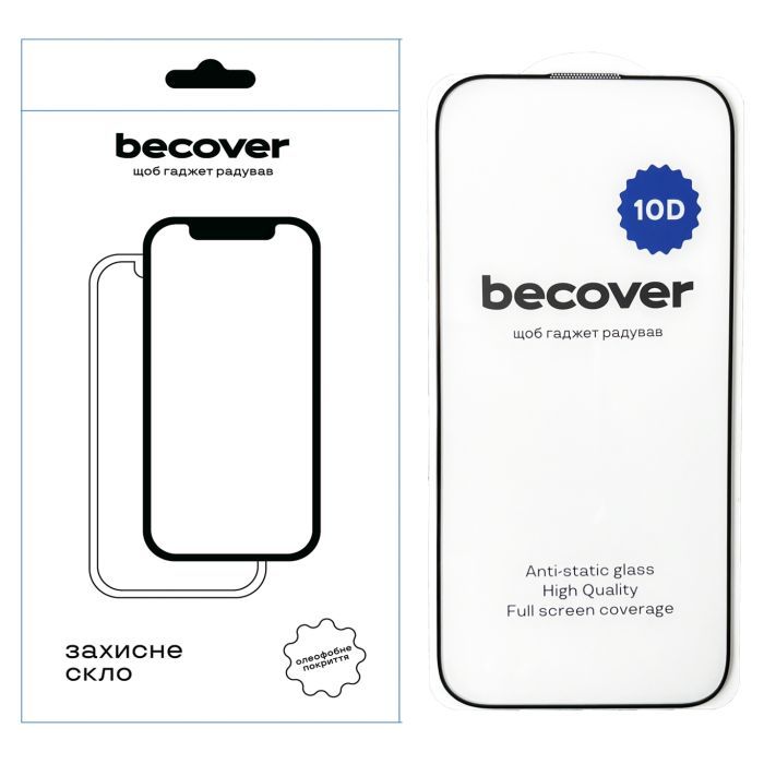 Стекло защитное BeCover Apple iPhone 16 Pro 10D Black Фото