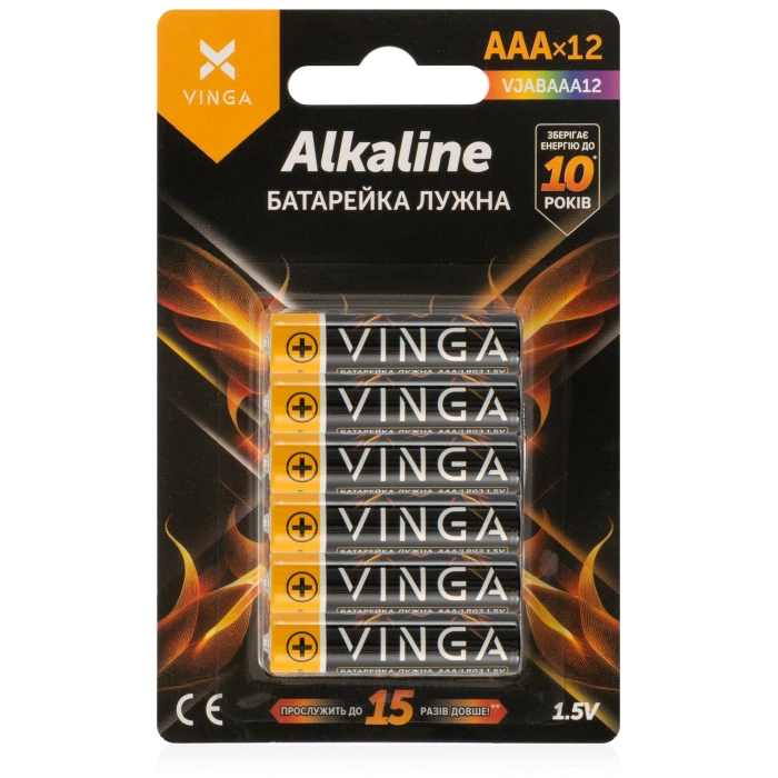 БатарейкаAAALR03Alkaline12pcsBlisterVinga(VJABAAA12)