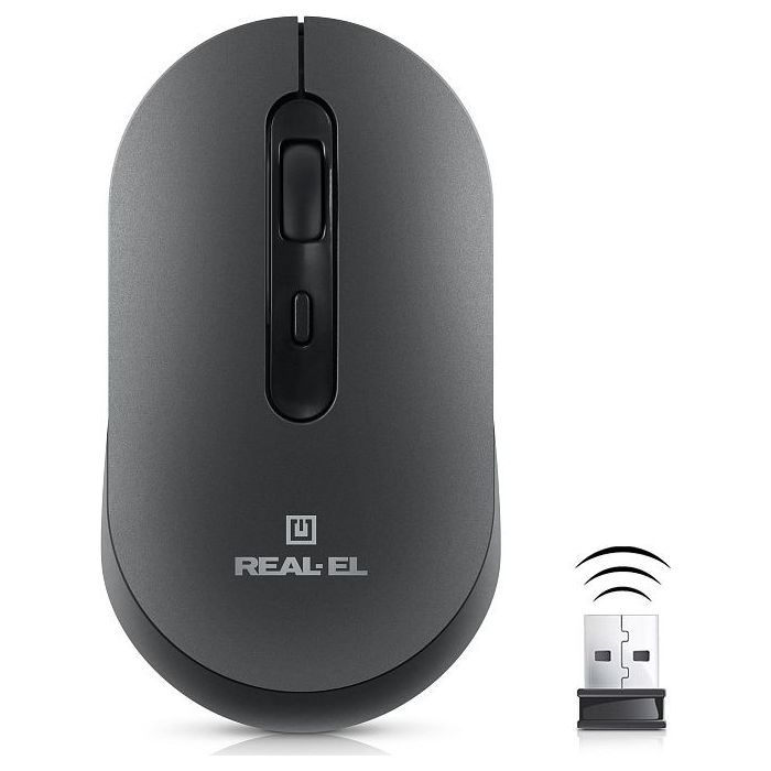Мышка REAL-EL RM-470W Wireless/Bluetooth Dark Gray Фото 1