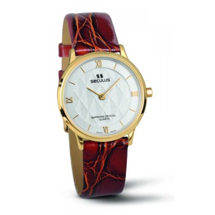 Наручные часы Seculus 1610.1.106 white, pvd, brown leather Фото