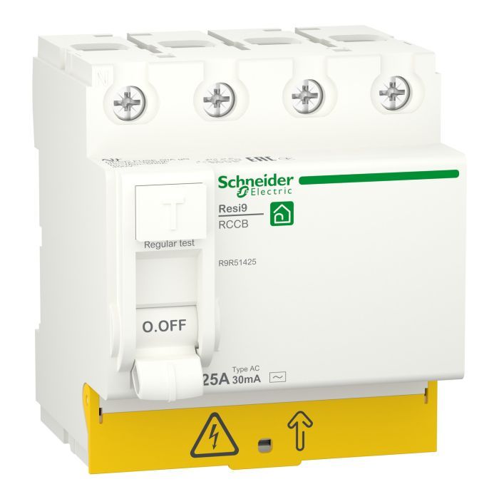 Дифференциальный автоматический выключатель Schneider Electric RESI9 4P 25A 30mA Фото