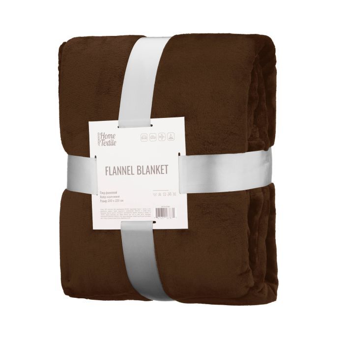 Плед Ardesto Flannel 200х220см, 100% поліестер, коричневий Фото