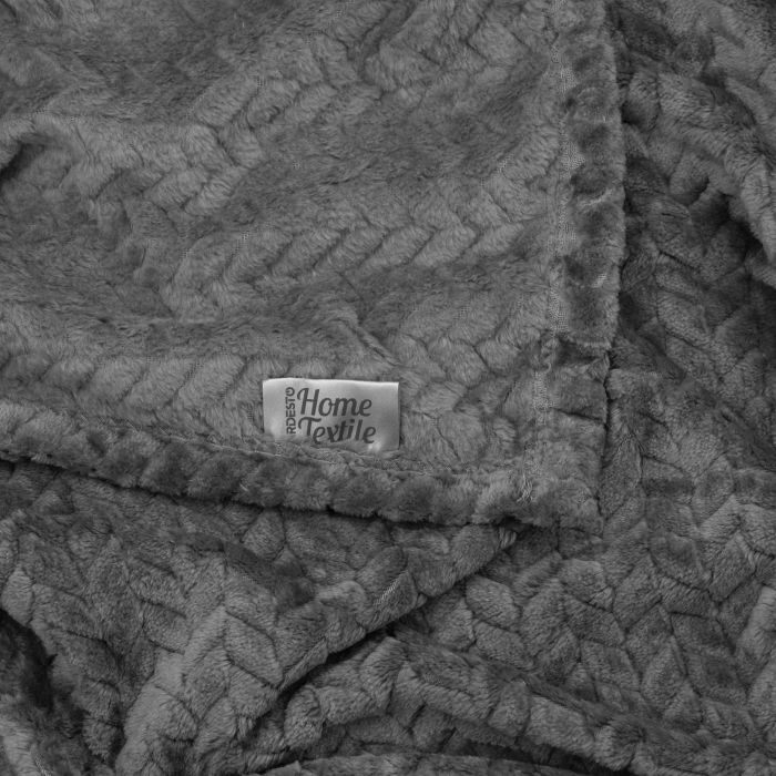 Плед Ardesto Jacquard Braid 200х220см, 100 поліестер, сірий Фото 2