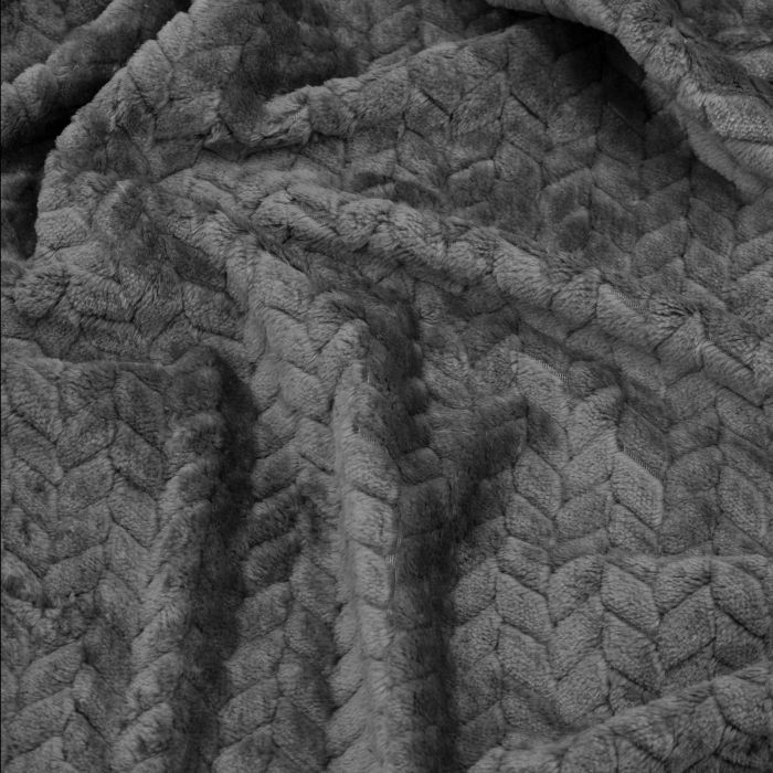 Плед Ardesto Jacquard Braid 200х220см, 100 поліестер, сірий Фото 3