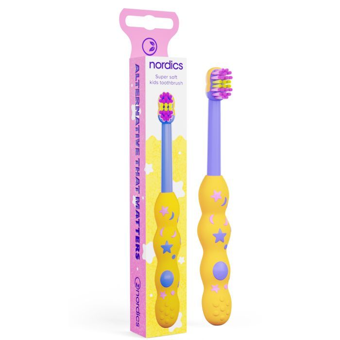 Детская зубная щетка Nordics Baby 4080 Soft жовта Фото