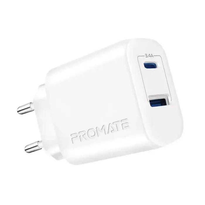 Зарядное устройство Promate 17W USB-C + USB-A Фото