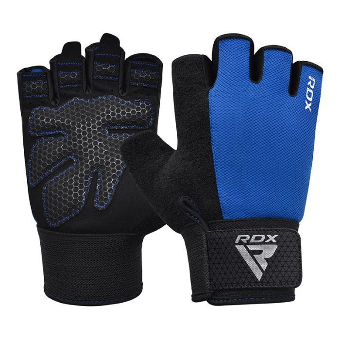 Перчатки для фитнеса RDX W1 Half Blue Plus XL Фото