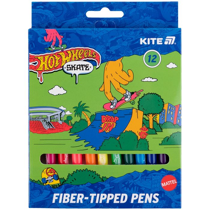 Фломастеры Kite Hot Wheels 12 цветов Фото