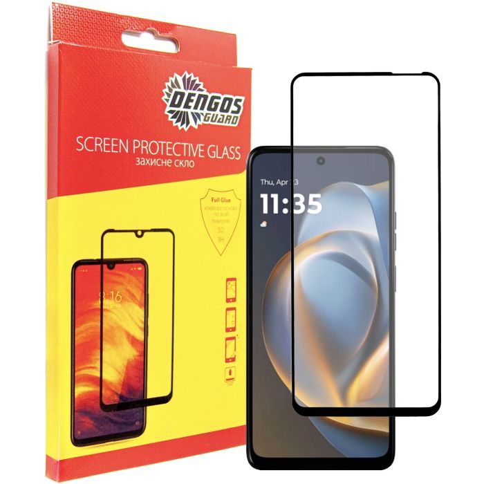 Стекло защитное Dengos Full Glue Motorola G05 (black) Фото