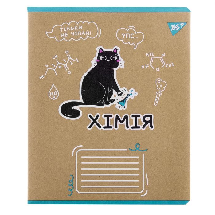 Тетрадь Yes предметний ХІМІЯ Black cat 48 аркушів, клітинка Фото