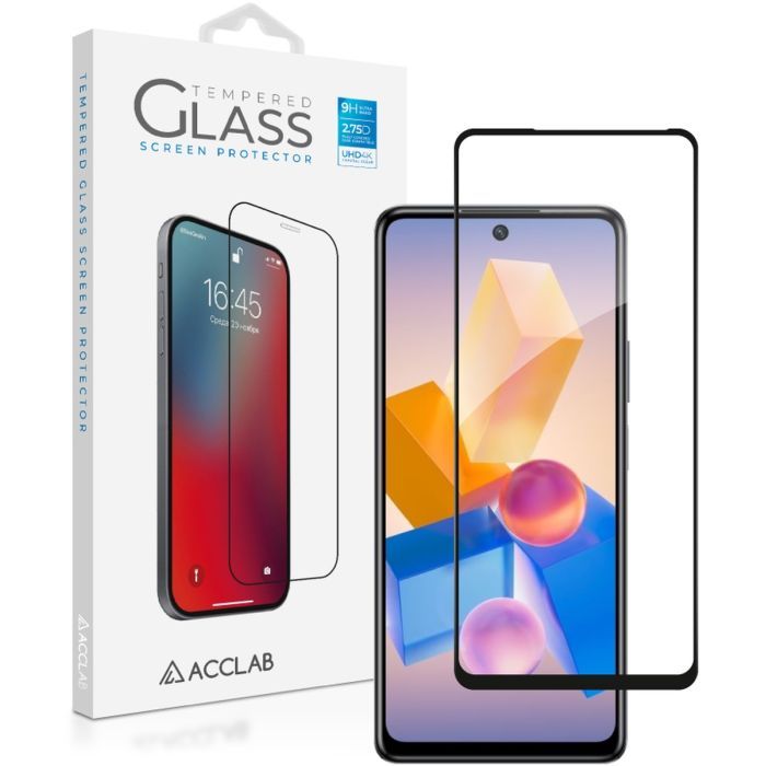 Стекло защитное ACCLAB Full Glue Infinix Hot 40 Black Фото