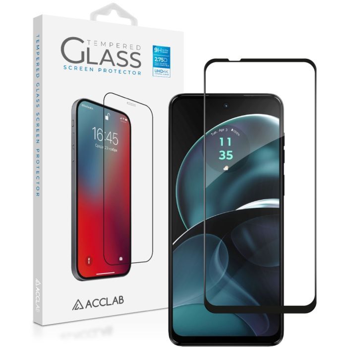 Стекло защитное ACCLAB Full Glue MOTO G14 Black Фото