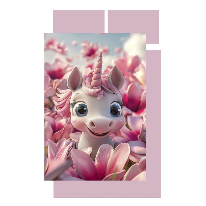 Детский постельный набор Home Line Одноріг у квітах Фото