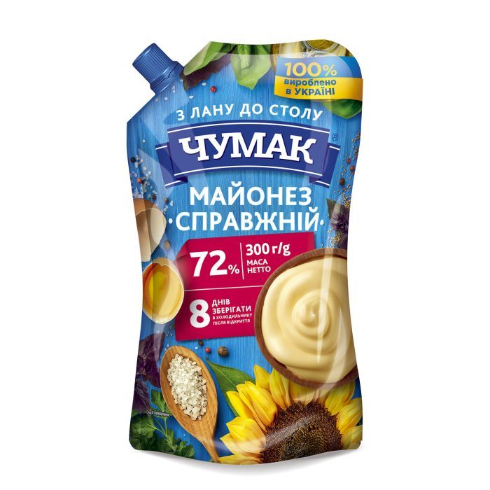 Соус Чумак Майонез Настоящий 72% 300 г Фото