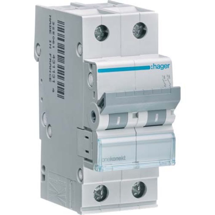 Автоматический выключатель Hager 2-п. C 50A (6kA) 2M (A) Фото