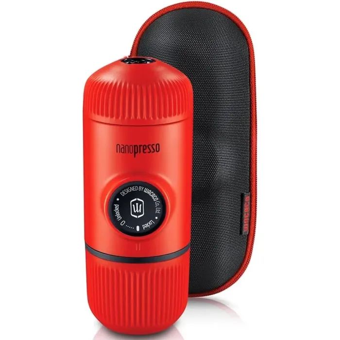 Кофеварка кемпинговая Wacaco Nanopresso з чохлом червона Фото