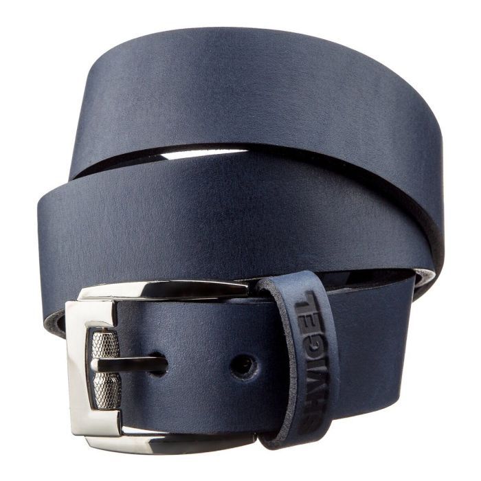 Ремень Shvigel Классический мужской кожаный Синий Фото