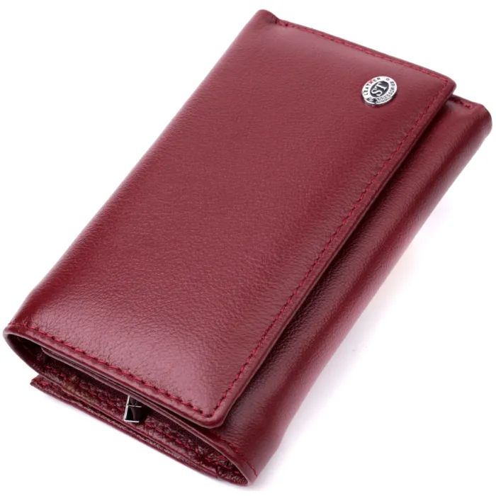 Кошелек ST Leather З натуральної шкіри Бордовий Фото