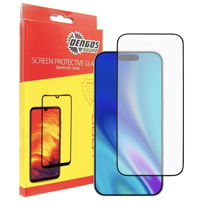 Стекло защитное Dengos Full Glue iPhone 17 Pro Black Фото