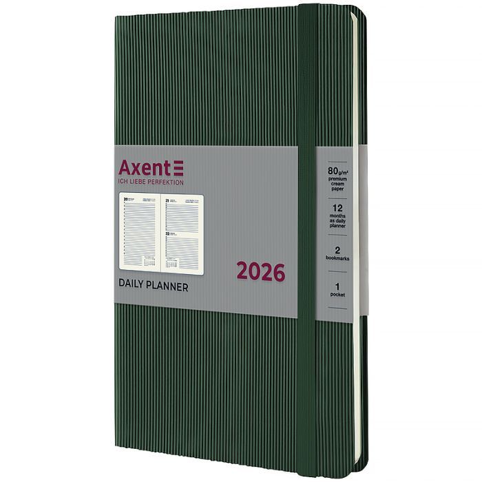 Еженедельник Axent датированный 2026 Partner Lines, 145х210, темно-зе Фото