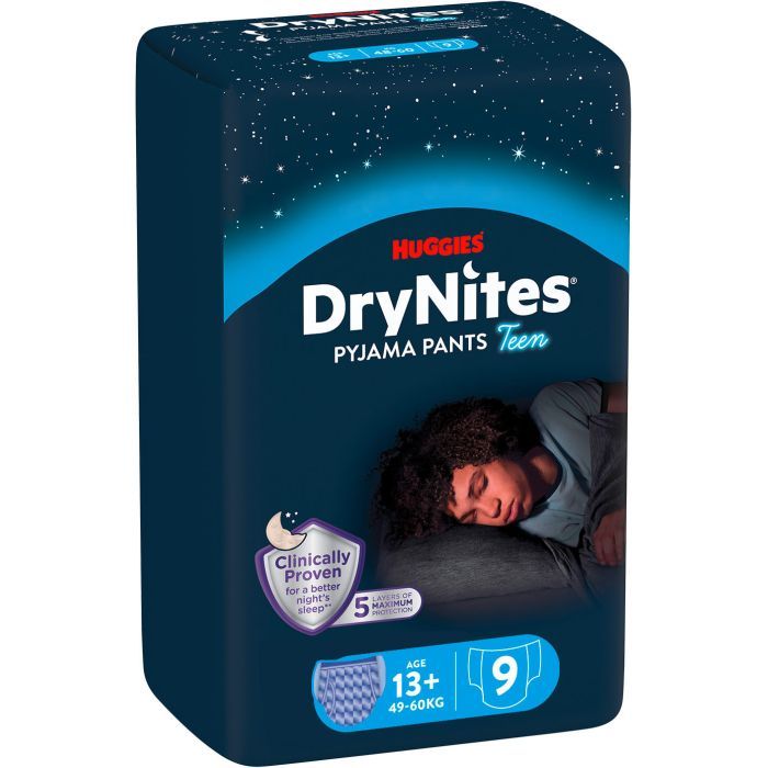 Подгузники Huggies DryNites для хлопчиків 13+ років, 9 шт Фото