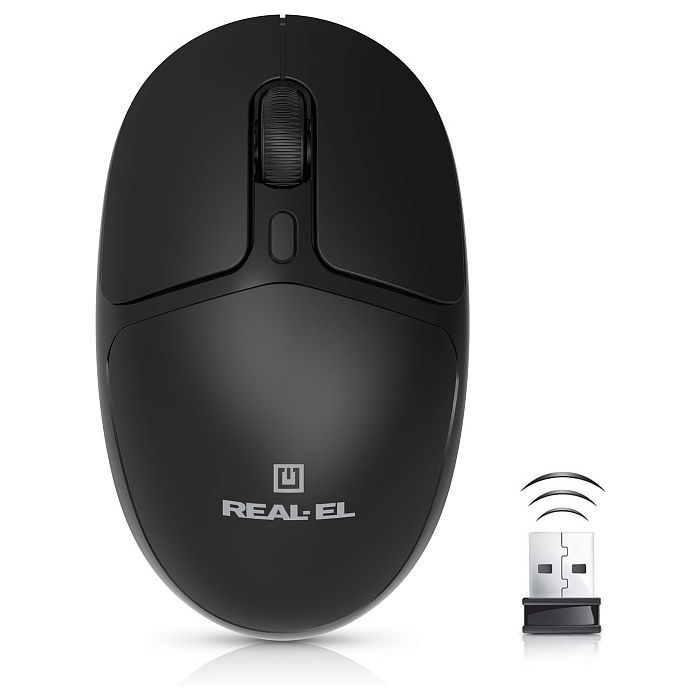 Мышка REAL-EL RM-335W Wireless Black Фото