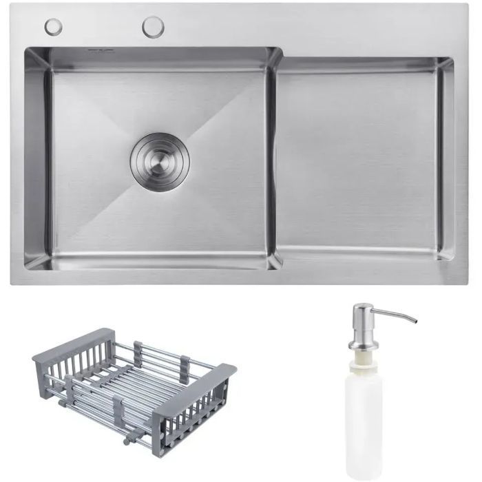 Мойка кухонная Kroner Geburstet-7848LHM Фото