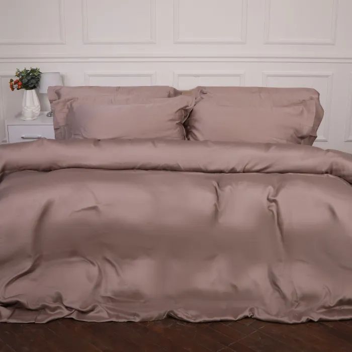 Постельное белье MirSon Tencel №08 Beige 175х210 двуспальный Фото